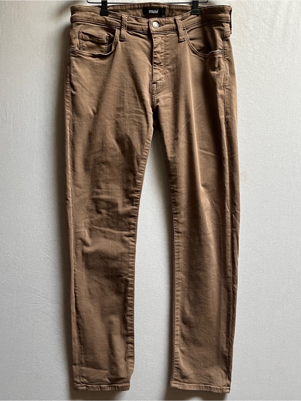 Mavi Marcus Mens Brown Slim Straight Leg Jeans Size 34 Stretch Denim